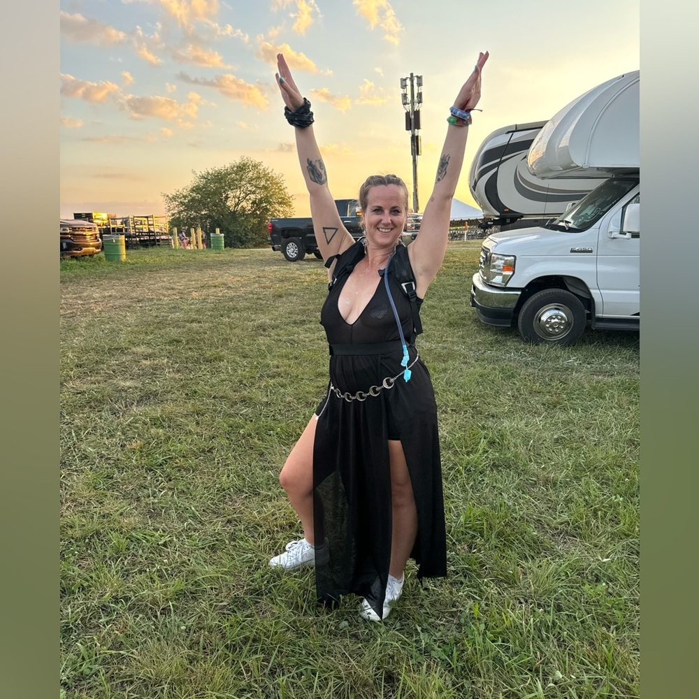 Black Women's sheer rave set